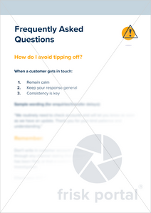 AML/CTF: Suspicious Activity Reporting (SAR) and anti-tipping off FAQ advice for staff (three-page A4 document)