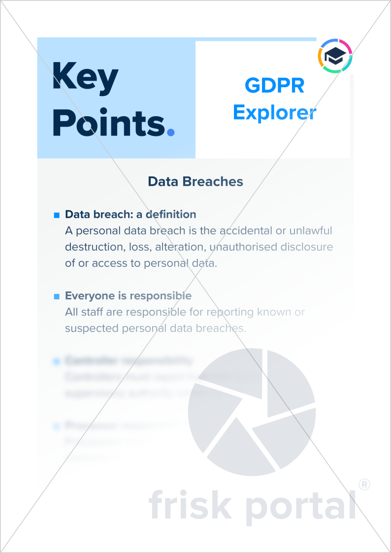 GDPR: Key Points – About data breaches for staff (two-page A4 document)