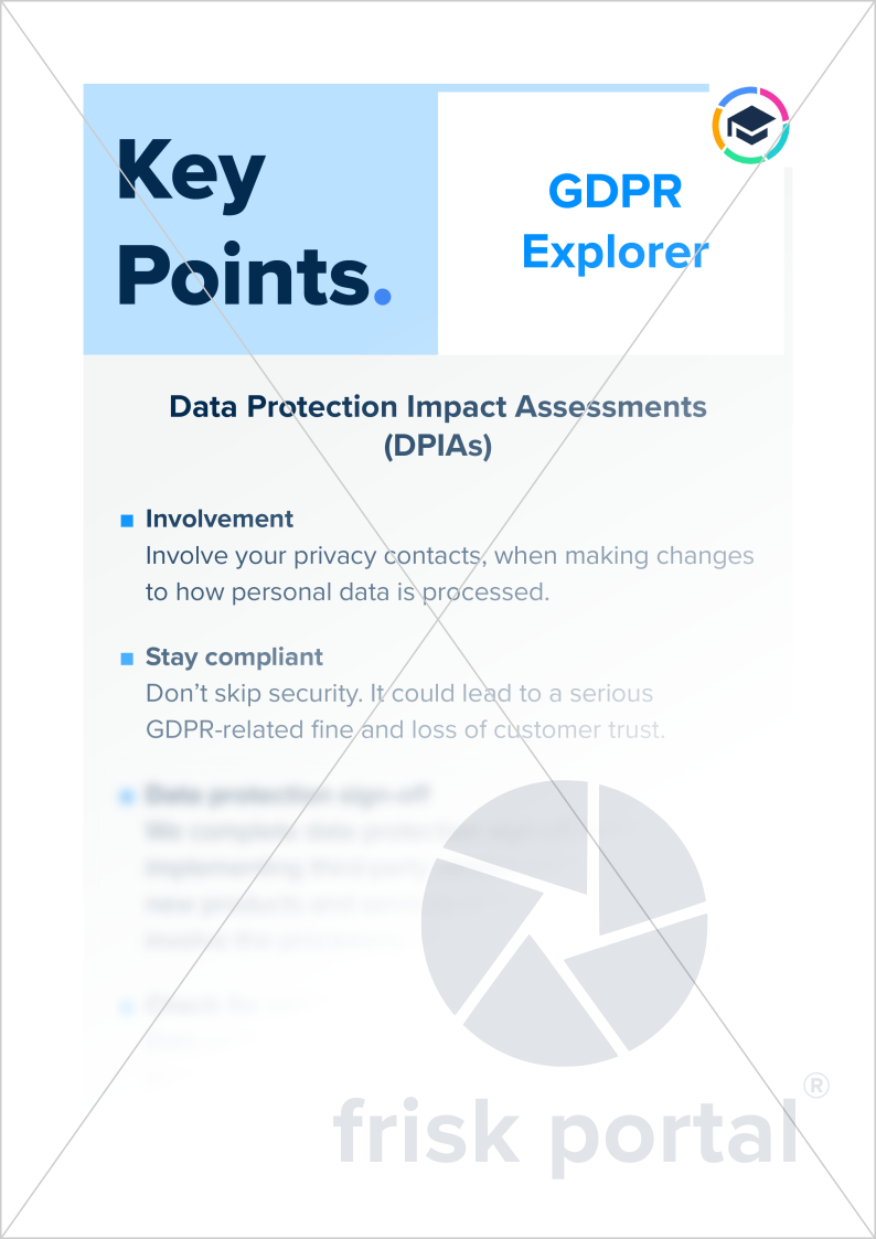 GDPR: Key Points – Data Protection Impact Assessments (DPIAs) for staff (one-page A4 document)