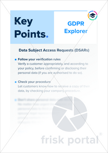 GDPR: Key Points – Data Subject Access Requests (DSARs) for staff (one-page PDF)