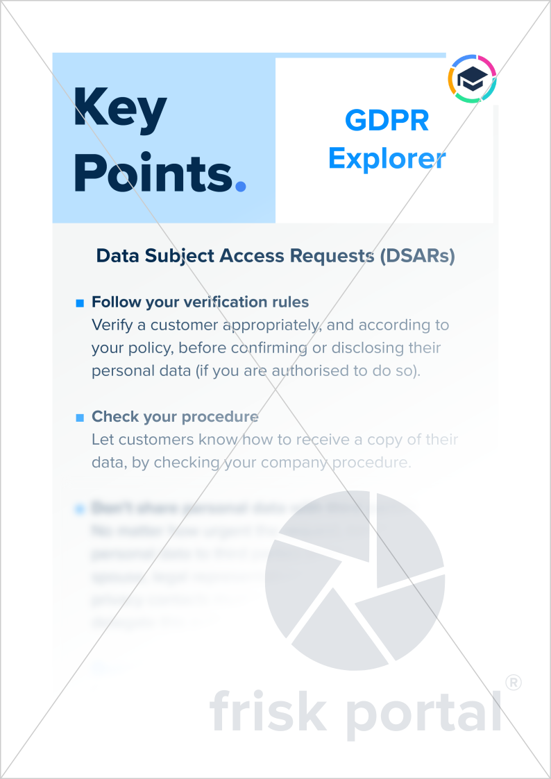 GDPR: Key Points – Data Subject Access Requests (DSARs) for staff (one-page PDF)