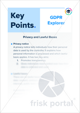 Load image into Gallery viewer, GDPR: Key Points – Privacy and Lawful Bases for staff (one-page PDF)
