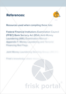 AML/CTF: Red flags - Frisk Training Aid (four-page PDF)