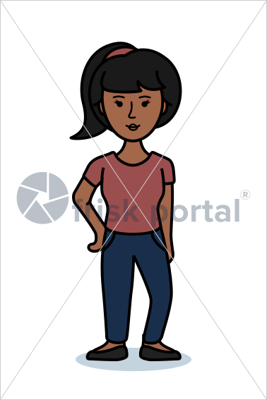 Casual professional, illustrated business avatar, stock vector (#SC009)