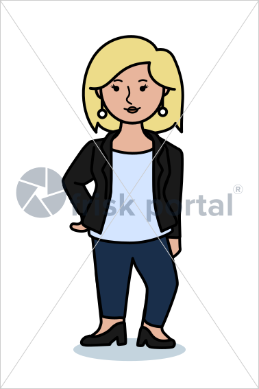 Smart professional, illustrated business avatar, stock vector (#SC002)