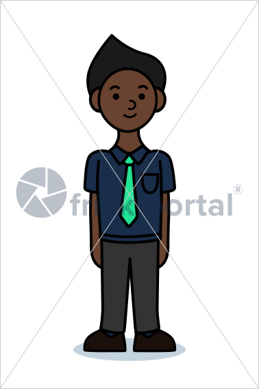 Smart professional, illustrated business avatar, stock vector (#SC006)