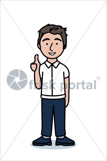 Casual professional, illustrated business avatar, stock vector (#SC008)
