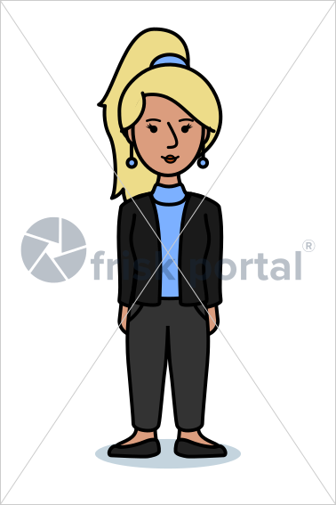 Casual professional, illustrated business avatar, stock vector (#SC001)