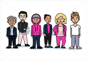 Illustrated business people avatars set, stock vector (#TM003)
