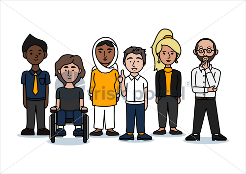 Illustrated business people avatars set, stock vector (#TM004)