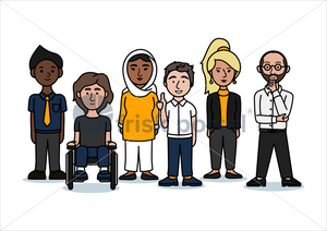 Illustrated business people avatars set, stock vector (#TM004)