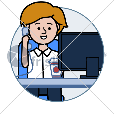 Professional working, illustrated business avatar, stock vector (#CI001)