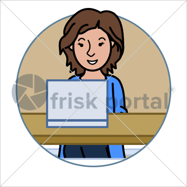Professional working, illustrated business avatar, stock vector (#CI002)